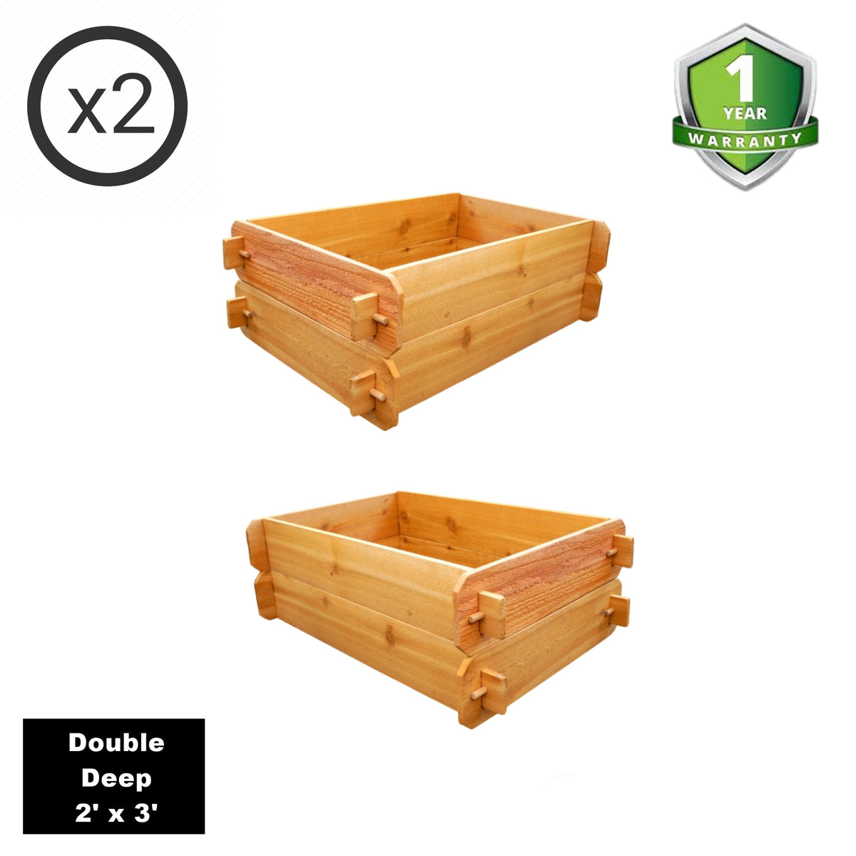 SET OF 2 Timberlane Gardens Easy Raised Garden Bed Kits Double. Deep ...